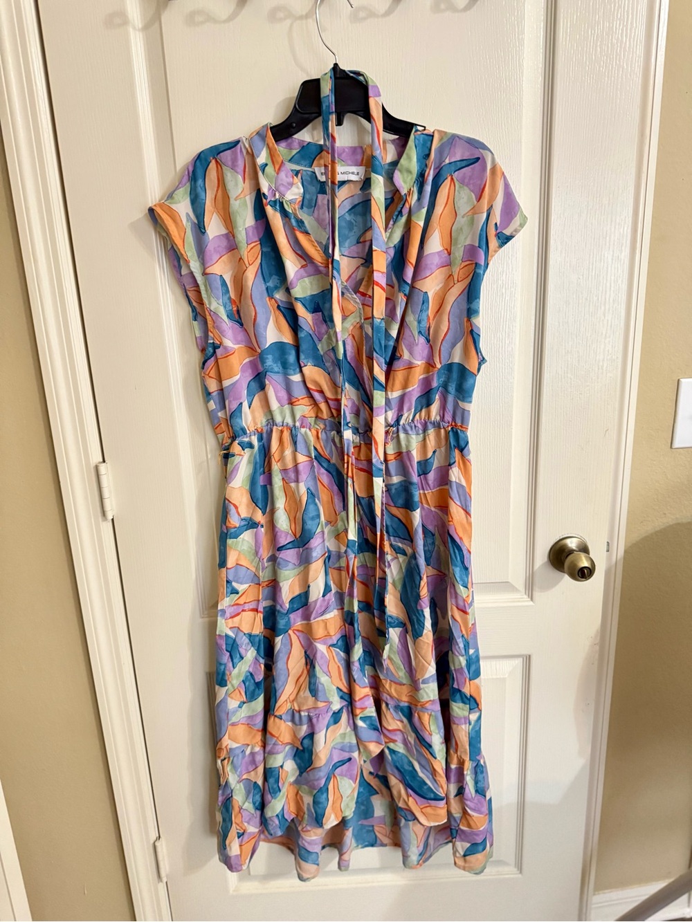 Colorful Abstract Print Midi Dress - Multicolor